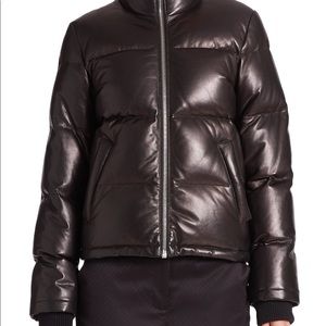 Alexander Wang Leather Puffer Jacket Black sz 4